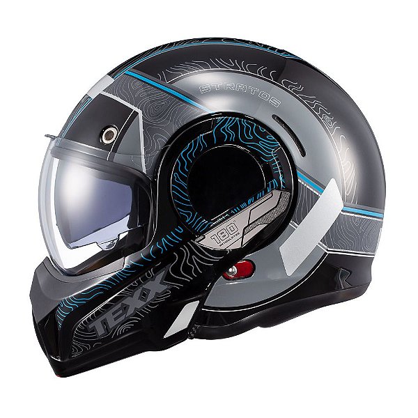 Capacete Texx Esc Stratos  180 Topographic Pret Azul 58 [F016]