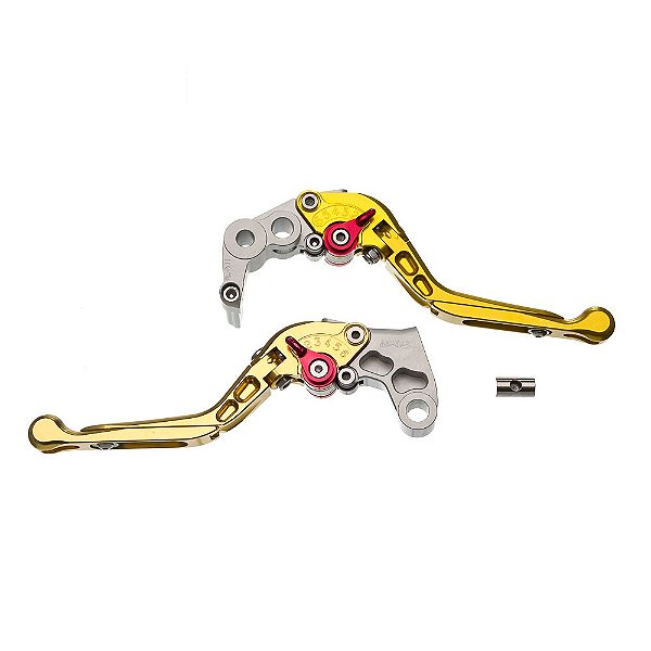 Manete Moto X Super Bike Par C/ Regulagens 3/4dedos Dourado [F016]
