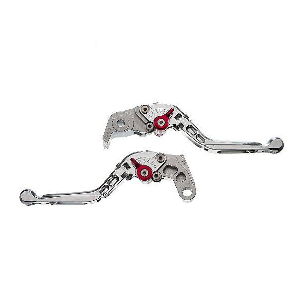 Manete Moto X Super Bike Par C/ Regulagens 3/4dedos Prata Ya [F016]