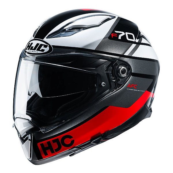 Capacete Hjc F70 Tino Preto Branco E Vermelho 62 [F016]