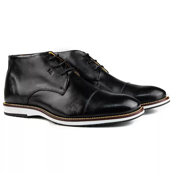 Coturno Casual Masculino Comfort Preto [F008]