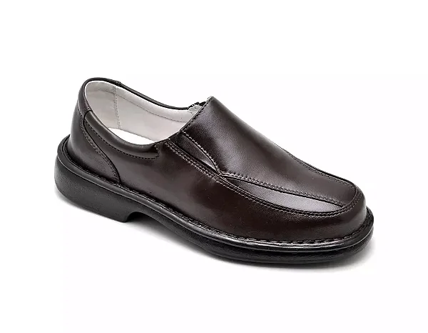 Sapato Casual Conforto Couro Marrom [F008]