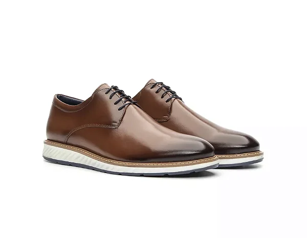 Sapato Casual Masculino Derby Comfort Whisky [F008]