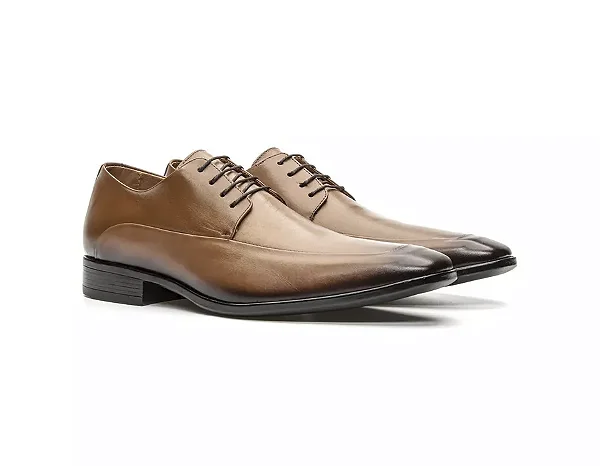 Sapato Masculino Derby Italiano Couro Whisky [F008]