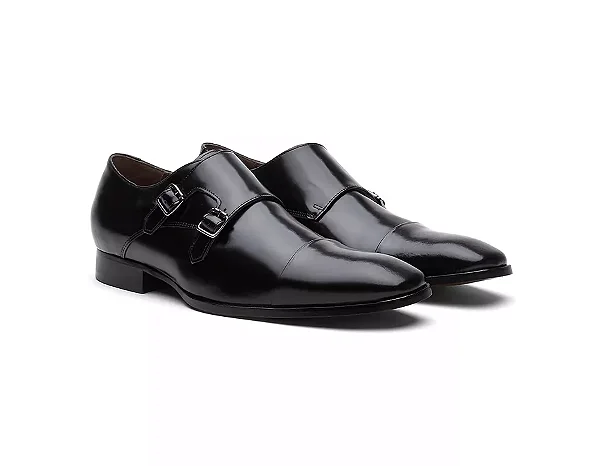 Sapato Social Oxford Roma Cromo Argentino Preto [F008]