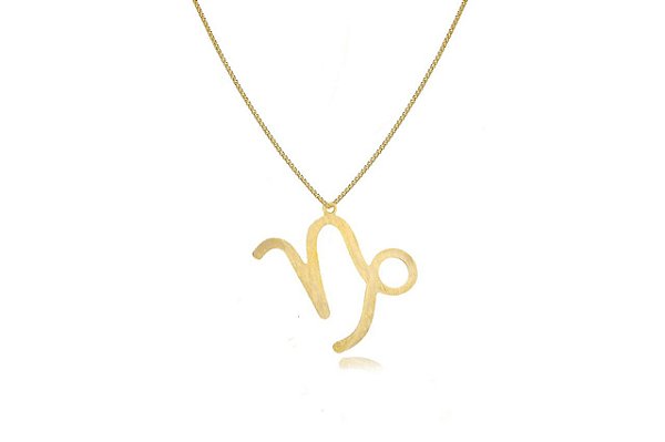 Colar Personalizado Signo De Capricórnio Folheado Em Ouro 18k [F027]
