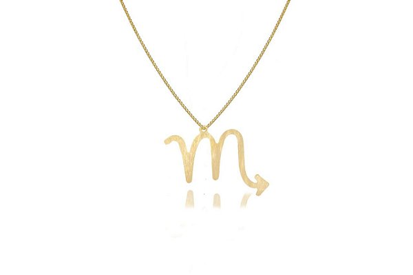 Colar Personalizado Signo De Escorpião Folheado Em Ouro 18k [F027]