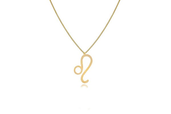 Colar Personalizado Signo De Leão Folheado Em Ouro 18k [F027]