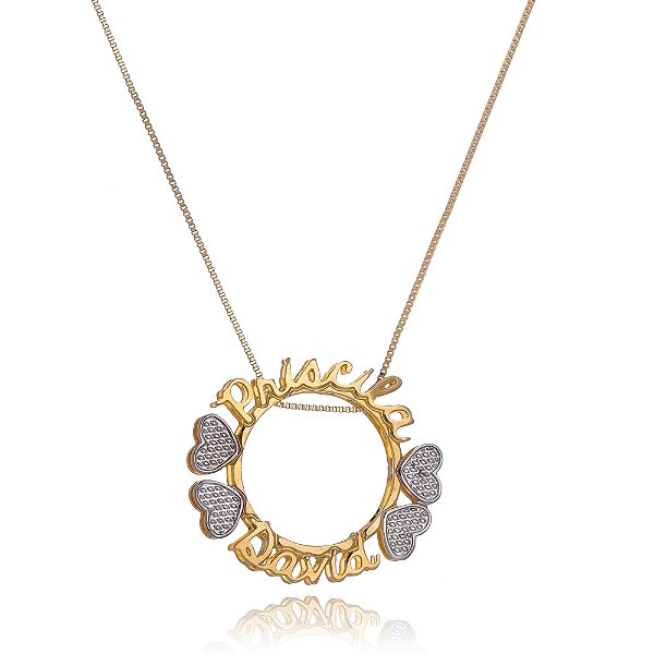 Colar Personalizado Mandala Com Nomes E Os Corações Em Ródio [F027]