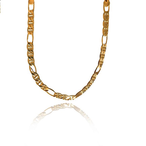 Pulseira Corrente Com Elo Sequenciado Folheado Em Ouro 18k [F027]