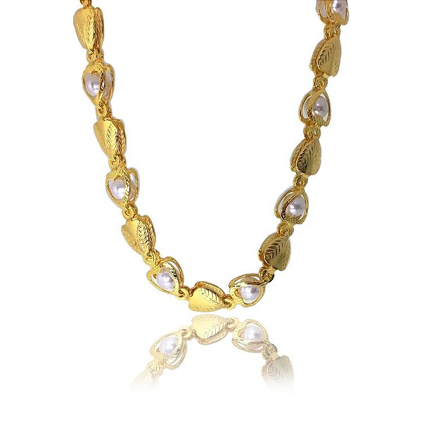 Pulseira Coração E Pérola [F027]