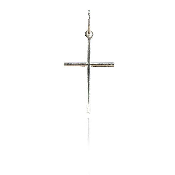 Pingente Cruz Lisa Em Prata 925 [F027]