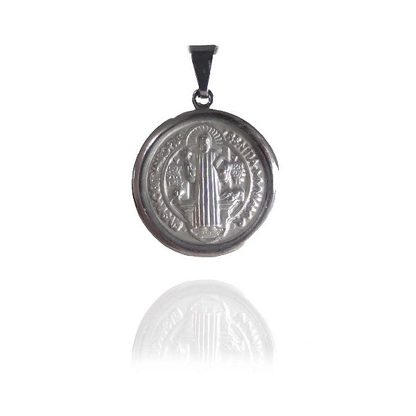 Pingente São Bento Aço Inox [F027]