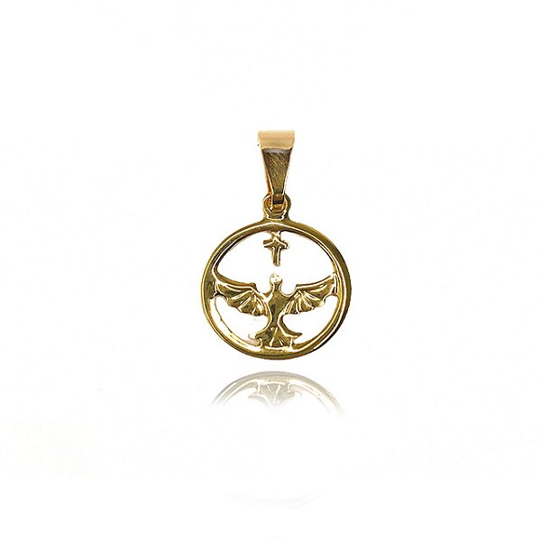 Pingente Do Espirito Santo Folheado Em Ouro 18k [F027]