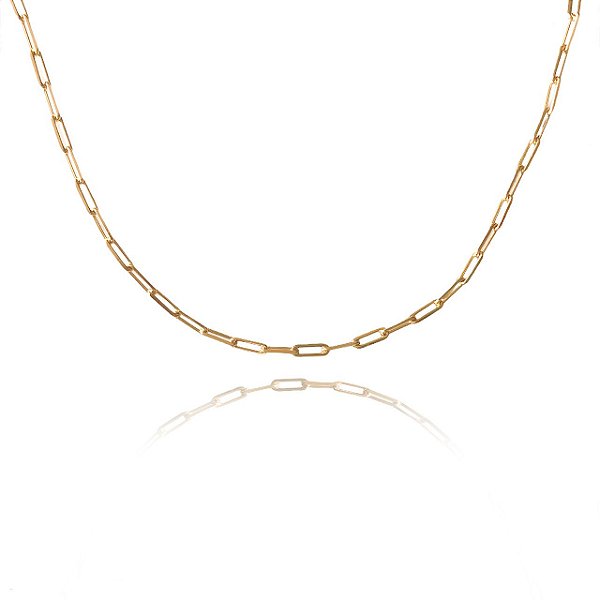 Colar Corrente Cartier 1.0 Folheado Em Ouro18k [F027]