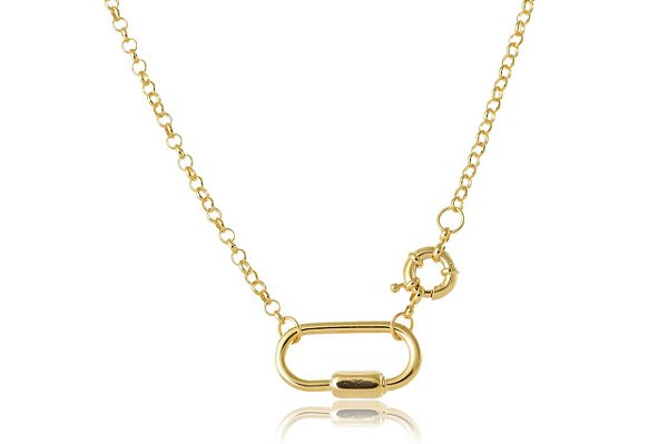 Colar Corrente De Elo Largo Com Fecho Boia E Mosquetão [F027]