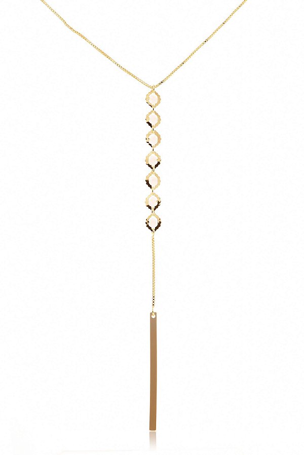 Colar Cumprido Com Mini Pérolas E Fio [F027]