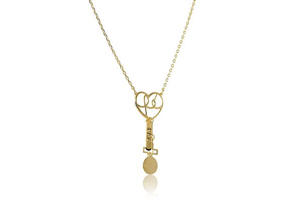 Colar Com Pingente De Fé Folheado Em Ouro 18k [F027]