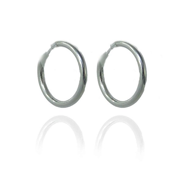Brinco Argolinha Lisa 2x15 Em Prata 925 [F027]