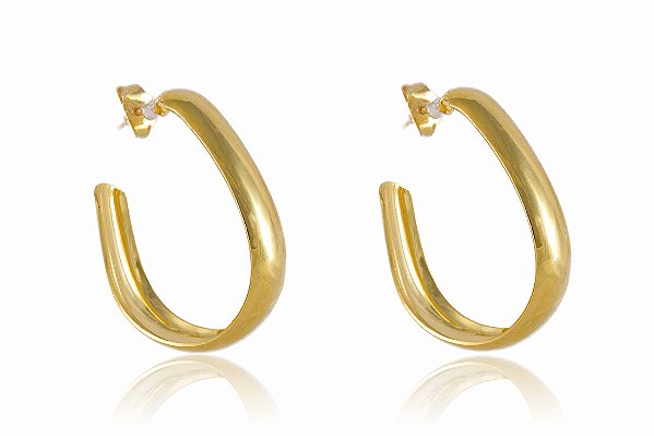 Brinco Argola Média Oval [F027]