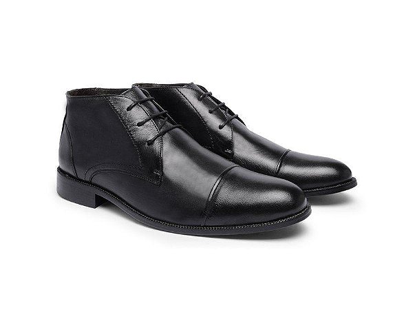 Bota Social Masculina Youth Couro Preto 662 [F008]