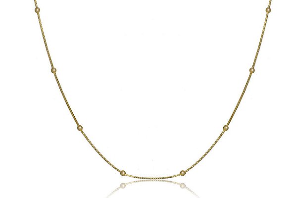 Choker Com Bolinhas Folheado Em Ouro 18k [F027]