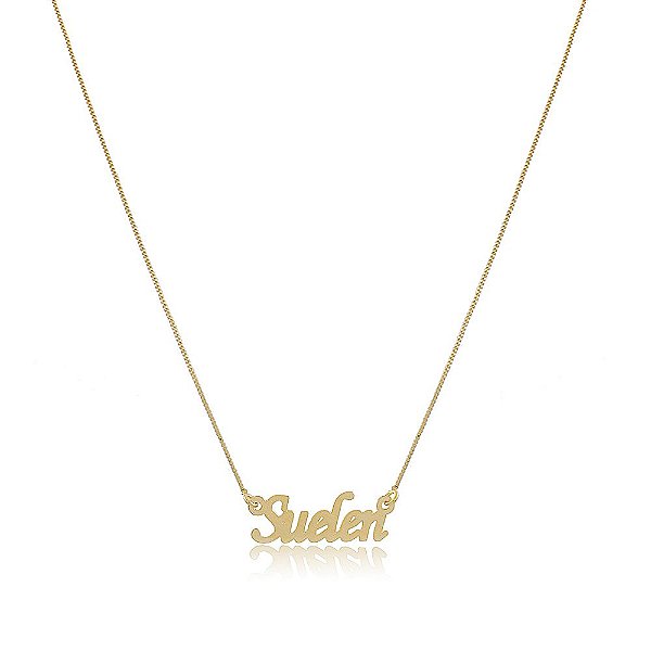 Colar Personalizado Com Nome Folheado Em Ouro 18k [F027]