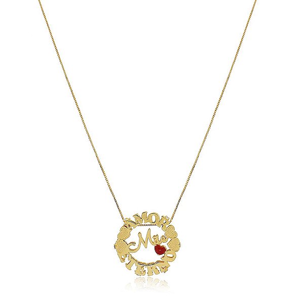 Colar Personalizado Mandala Mãe Amor Eterno Folheado Em Ouro 18k [F027]