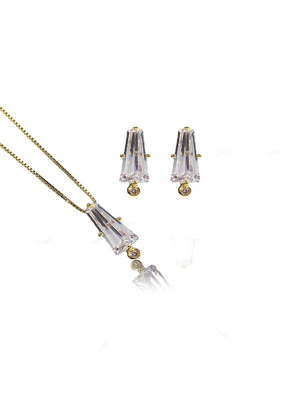 Conjunto Trapézio Em Zircônia [F027]