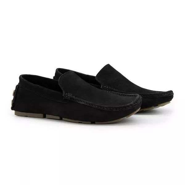 Mocassim Youth Couro Nobuck Preto 16007 [F008]