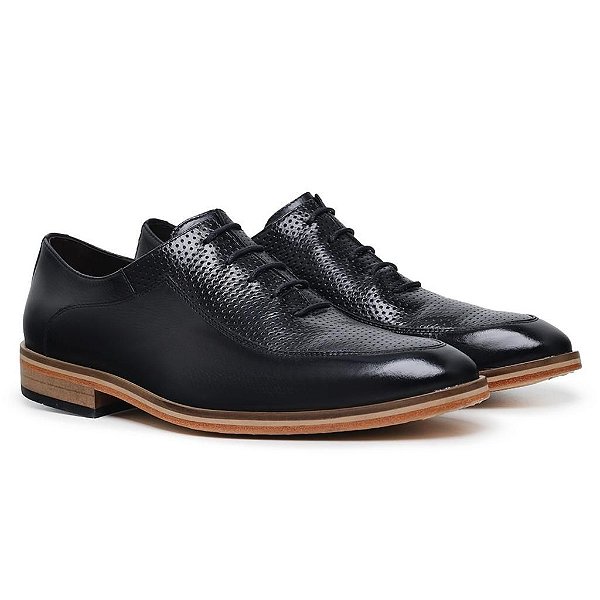 Sapato Masculino Derby Sola Couro Preto [F008]