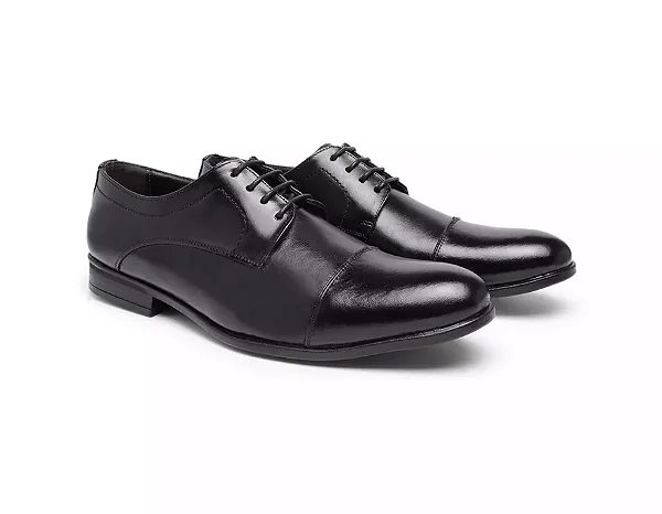 Sapato Social Masculino Inglês Youth Couro Preto 614 [F008]