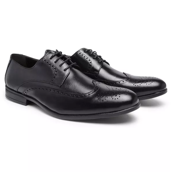 Sapato Social Masculino Oxford Youth Couro Preto 612 [F008]