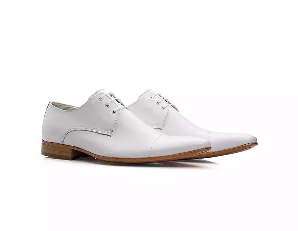 Sapato Social Masculino Sola De Couro Branco [F008]