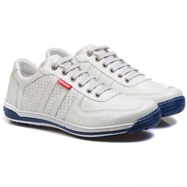 Sapatênis Casual Conforto Couro Off White [F008]