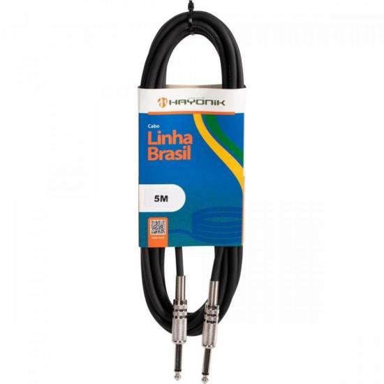 Cabo para Instrumentos Hayonik Linha Brasil P10 x P10 5M Preto [F003]
