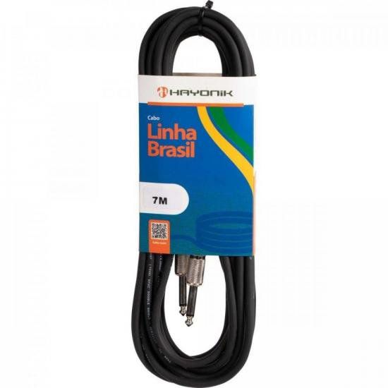 Cabo para Instrumentos Linha BRASIL P10 x P10 7M Preto HAYONIK [F003]