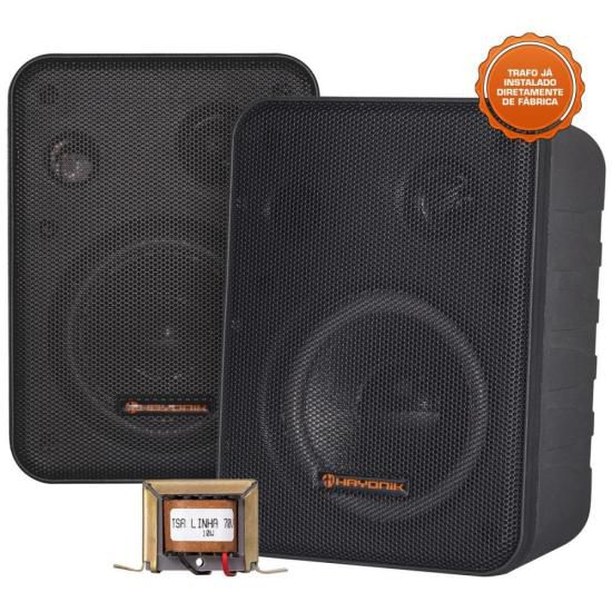 Caixa Acústica com Trafo 70V(10W) Ambience Line MSB60NC Preta HAYONIK - PAR / 2 [F003]