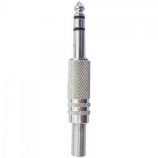 Plug P10 Estéreo Metal com Mola Niquelado Genérico Storm - PCT / 50 [F002]