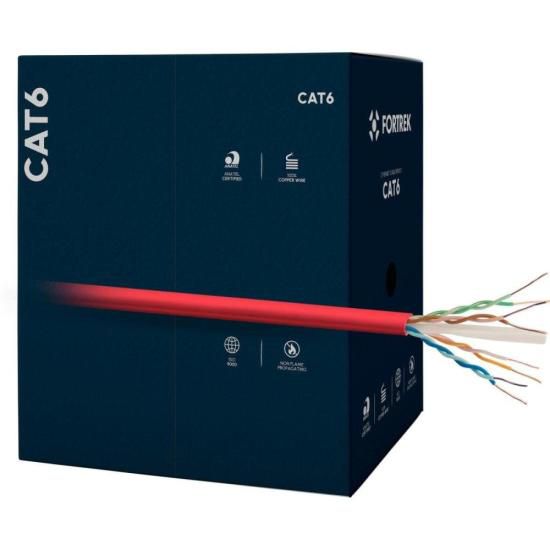 Cabo de Rede CAT6 305m Fortrek FK 510C CMX Vermelho - CX / 305 [F002]