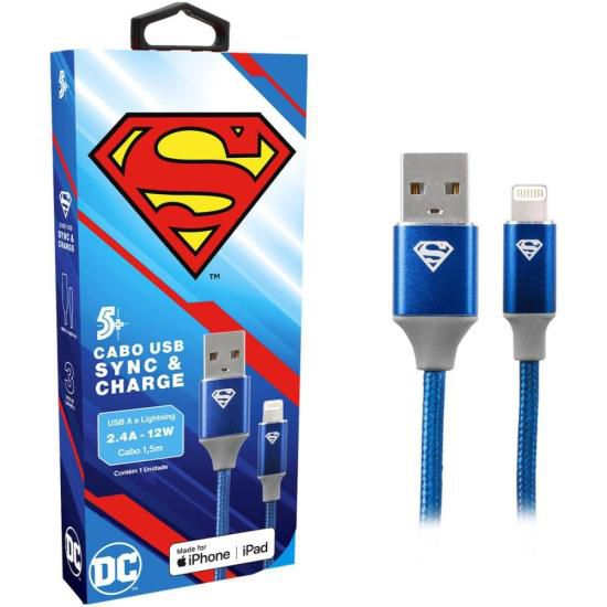 Cabo USB-A Para Lightning Superman 1,5m 5+ [F002]