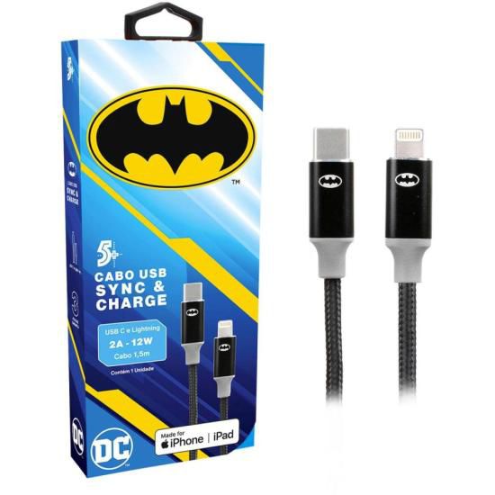 Cabo USB-C Para Lightning Batman 1,5m 5+ [F002]