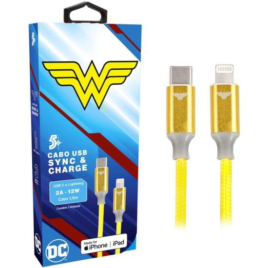Cabo USB-C Para Lightning Wonder Woman 1,5m 5+ [F002]