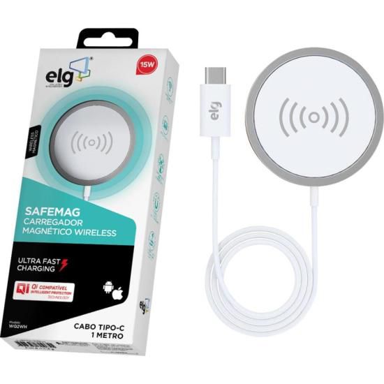 Carregador Magnético Sem Fio WQ2WH Branco ELG [F002]