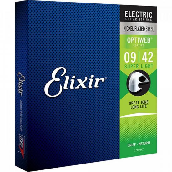 Encordoamento Para Guitarra .009 Super Light Optiweb 19002 Elixir [F002]