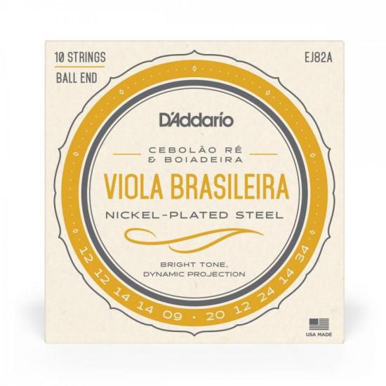Encordoamento Para Viola Brasileira D Addario EJ82A Cebolao Ré [F002]