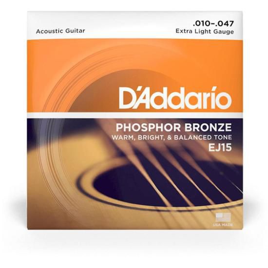 Encordoamento Para Violão D Addario EJ15 .010 Bronze [F002]