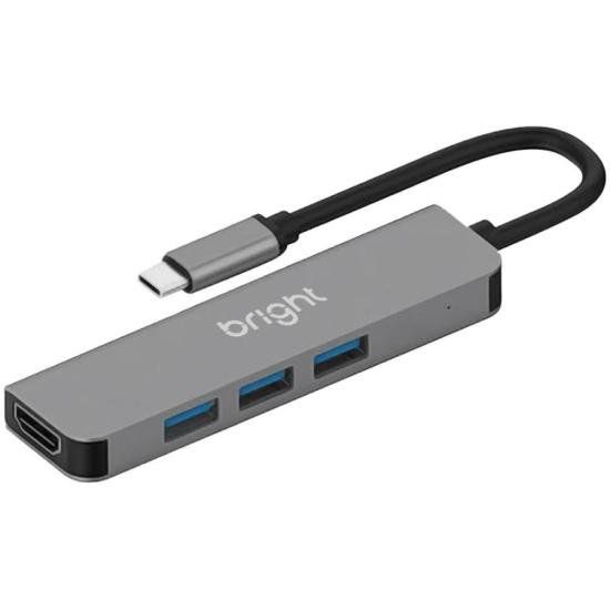 Hub USB Bright HDMI 4k Com 3 Portas [F002]