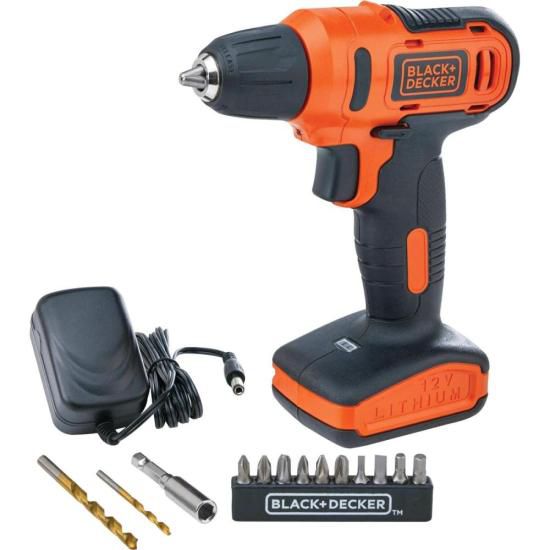 Kit Parafusadeira/Furadeira 3/8" LD12SP-BR 12v Bivolt Black Decker [F002]