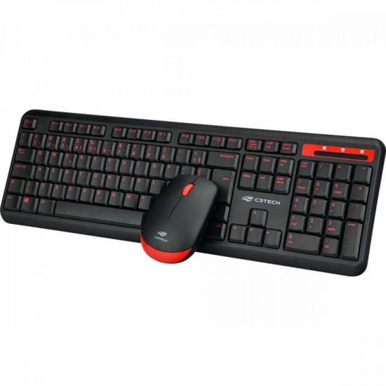 Kit Teclado e Mouse C3Tech K-W100BK Sem Fio [F002]